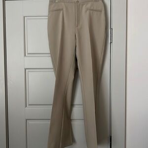 French Connection light tan high waisted polyester pants Sz 6 petite